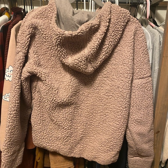 Prana Soft Pink Teddybear Hoodie Sweater - Picture 5 of 5
